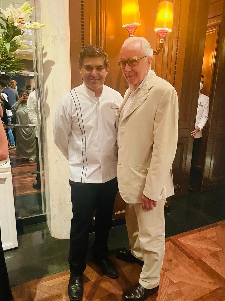 Chef Sameer Sehgal with Alain Ducasse at The Leela Palace New Delhi