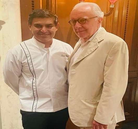 Chef Sameer Sehgal with Alain Ducasse at The Leela Palace New Delhi