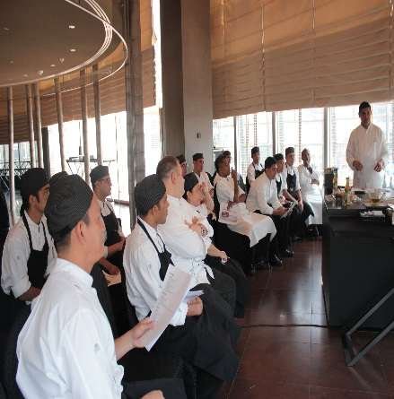 Kitchen brigade seated for a masterclass with Chef Sameer Sehgal
