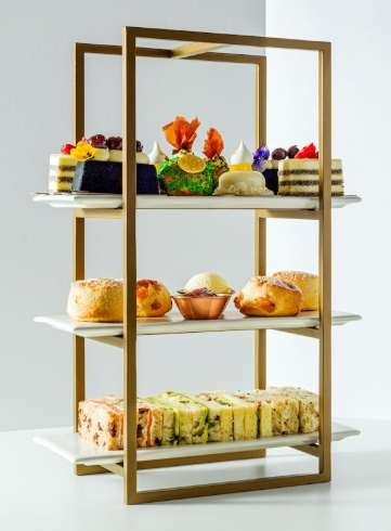 Three-tier afternoon tea stand
